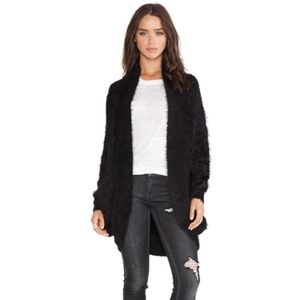 MINKPINK Fuzzy Cocoon Cardigan - Black